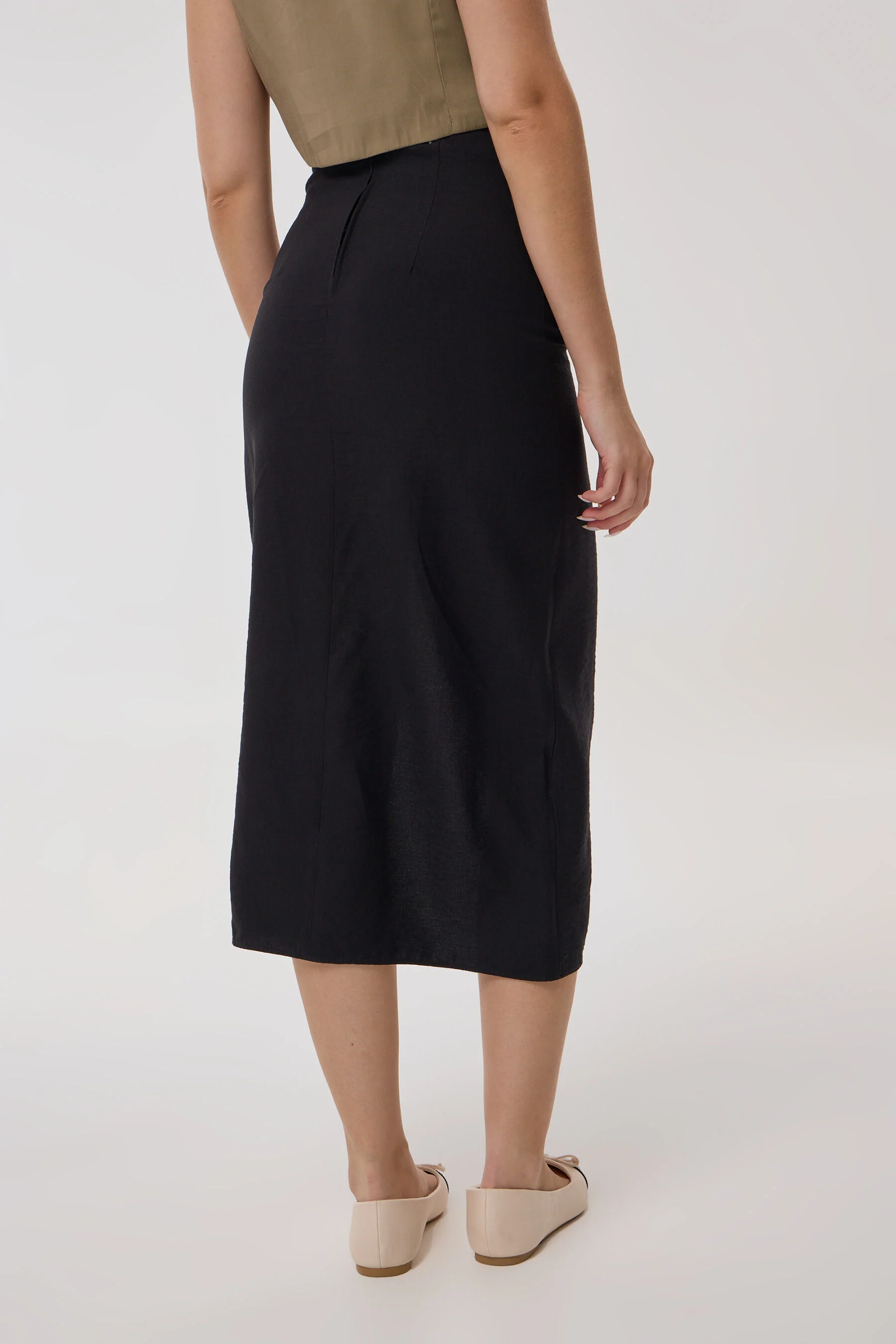 חצאית קפלים בצד ושליץ - Image 4